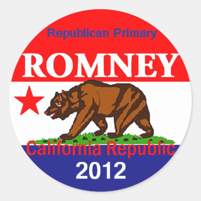 Romney CALIFORNIA Sticker (Front)