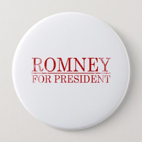 ROMNEY FOR PRESIDENT Red Pinback Button