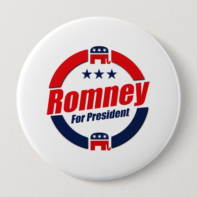 ROMNEY FOR PRESIDENT (Republican) Button (Front)