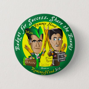 Romney Hood Reduce Deficits Pinback Button