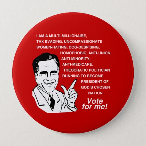 Romney is a multi_millionaire _png pinback button