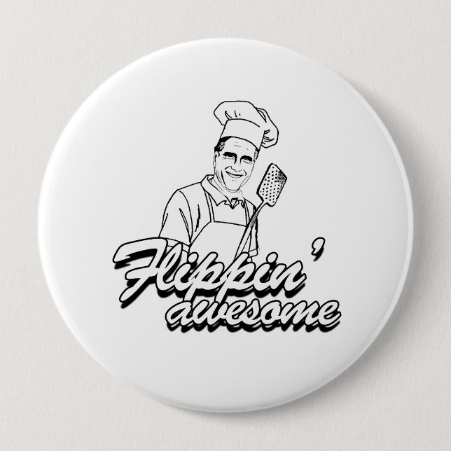 ROMNEY IS FLIPPIN' AWESOME.png Button (Front)