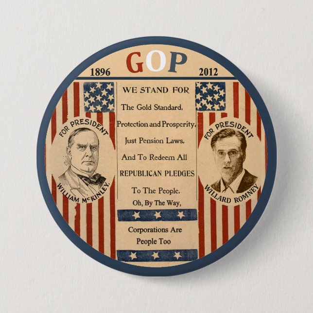 Romney & McKinley Pinback Button (Front)