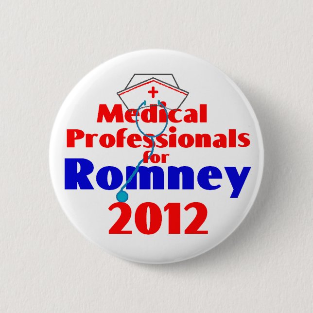 Romney MEDICAL PROFESSIONALS Button (Front)