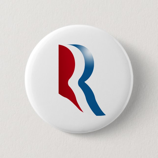 ROMNEY R LOGO PINBACK BUTTON (Front)
