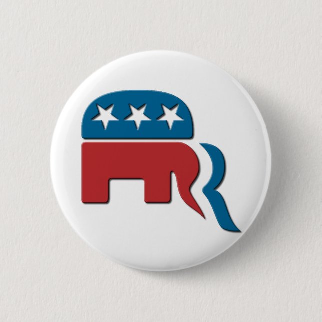 Romney Republican Party Election Logo by Fontico Button (Front)