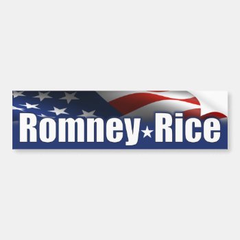 Romney Rice 2012 Bumper Sticker by Megatudes at Zazzle