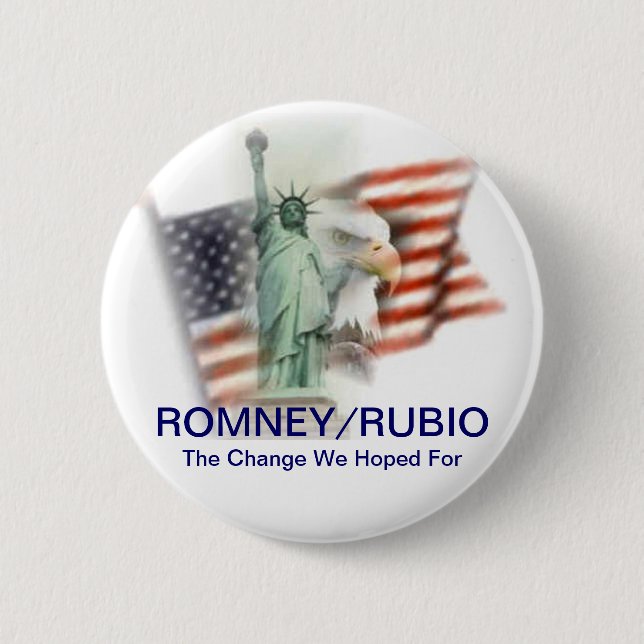 Romney/Rubio Election 2012 Campaign Button (Front)