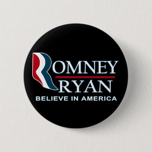 Romney / Ryan 2012 - Believe in America Pinback Button