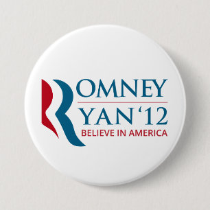 Romney / Ryan 2012 for US President and VP Button