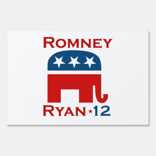 ROMNEY RYAN 2012 GOP SIGN