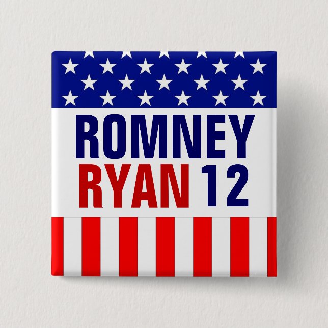 Romney Ryan 2012 Pinback Button (Front)