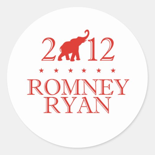 ROMNEY RYAN 2012 REPUBLICANpng Classic Round Sticker