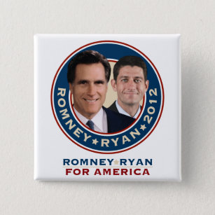 Romney-Ryan 2012 Square Campaign Button