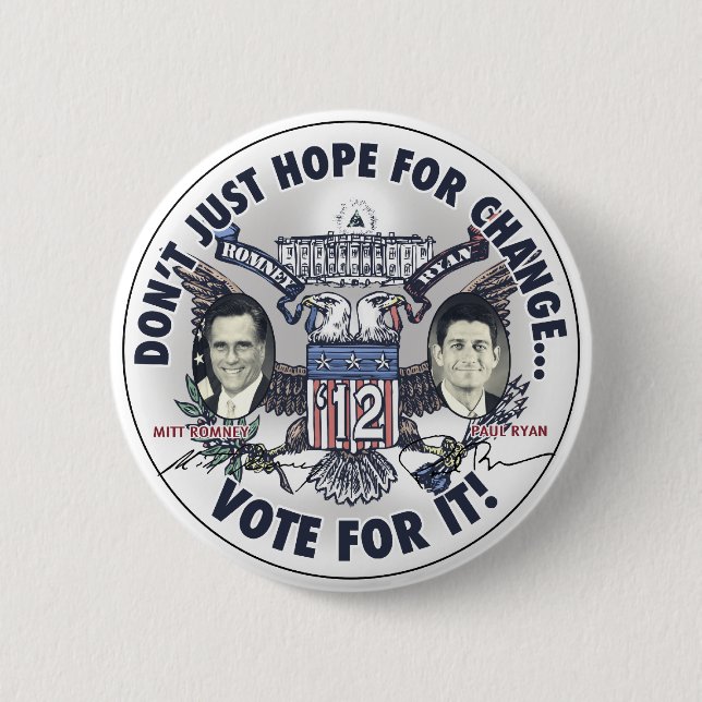 Romney Ryan 2012 Two Headed Eagle Jugate Button (Front)