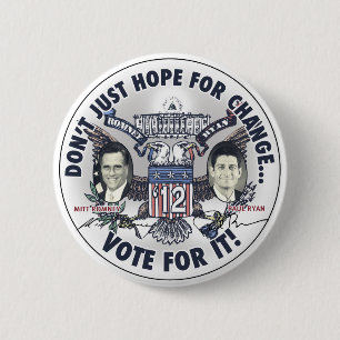 Romney Ryan 2012 Two Headed Eagle Jugate Button