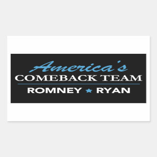 Romney Ryan America's Comeback Team Rectangle Rectangular Sticker