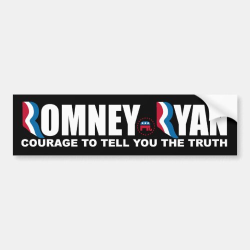 Romney _ Ryan _ Courage to tell you the truth Bumper Sticker