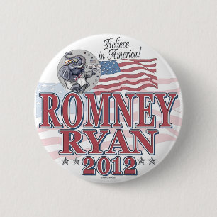 Romney Ryan GOP Ticket Button