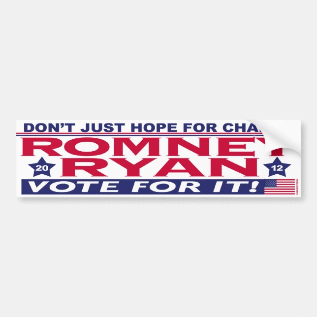 Romney Ryan Hope Change Bumper Sticker (Front)