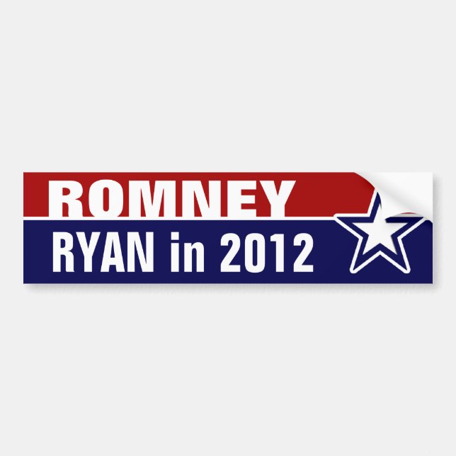 Romney Ryan in 2012 Bumper Sticker (Front)