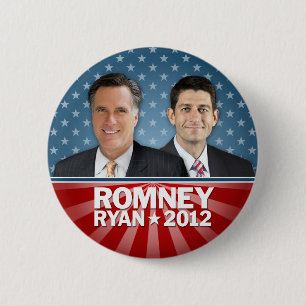 Romney Ryan - Jugate with Stars and Stripes Pinback Button