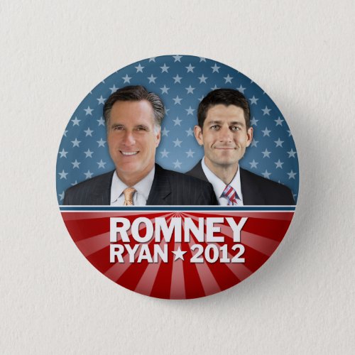 Romney Ryan _ Jugate with Stars and Stripes Pinback Button