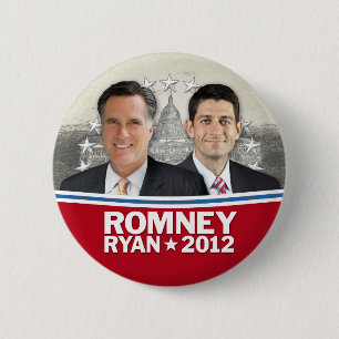 Romney Ryan - Jugate with Vintage White House Button