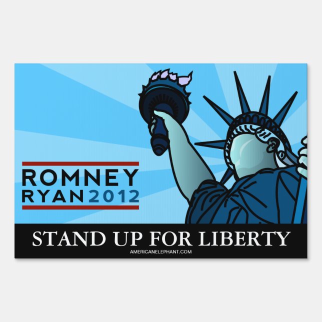 Romney Ryan Liberty Yard Sign (Back)