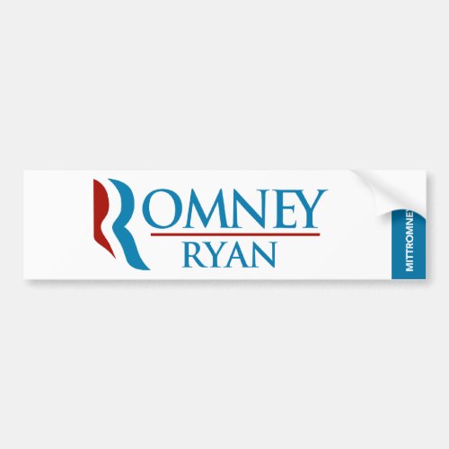 Romney Ryan Logo Bumper Sticker White