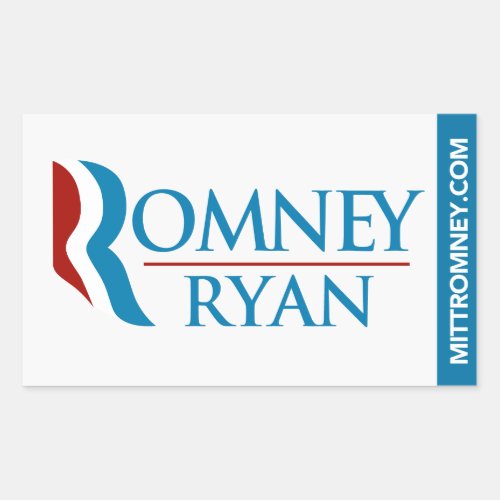 Romney Ryan Logo Sticker Rectangle White