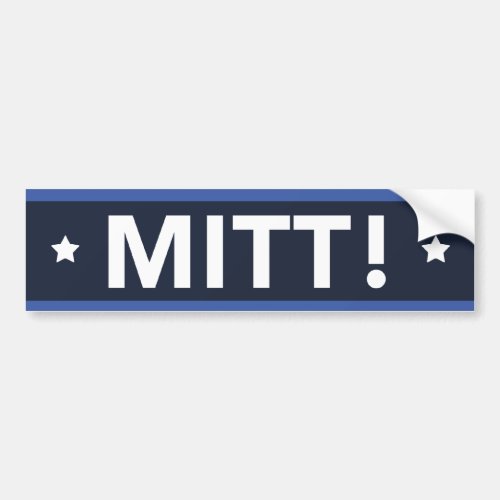 Romney Ryan MITT Bumper Sticker Dark Blue