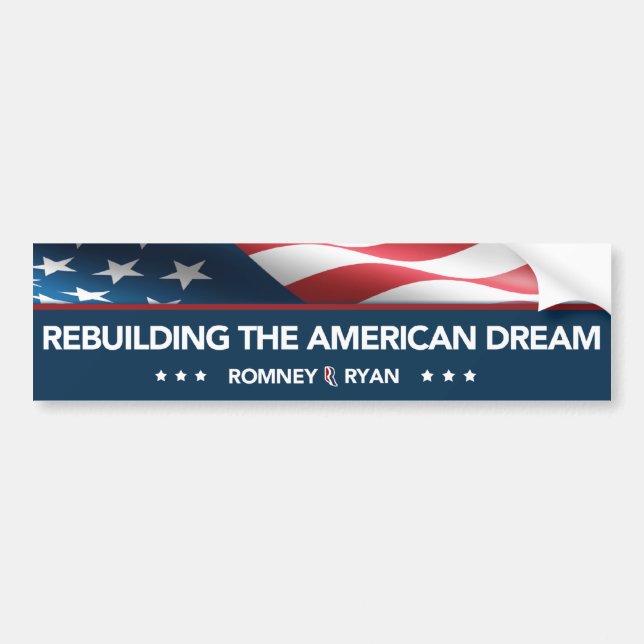 Romney Ryan Rebuilding the American Dream Bumper Sticker (Front)