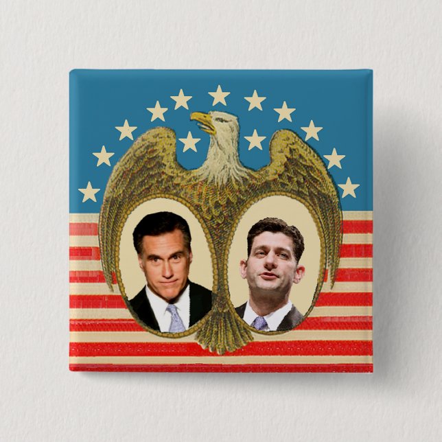 Romney Ryan Retro Button (Front)