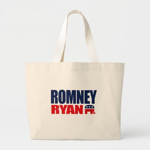 ROMNEY RYAN TICKET 2012png Large Tote Bag