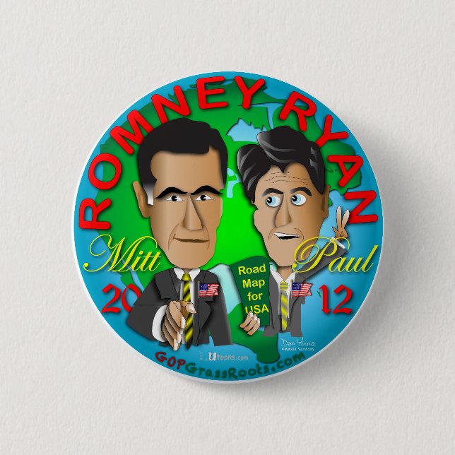 Romney Ryan USA Pinback Button (Front)