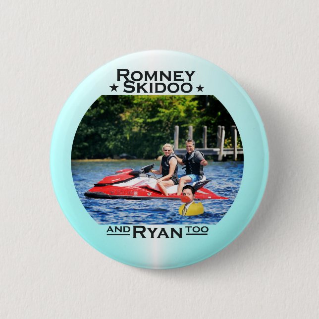 Romney Skidoo & Ryan, too Pinback Button (Front)