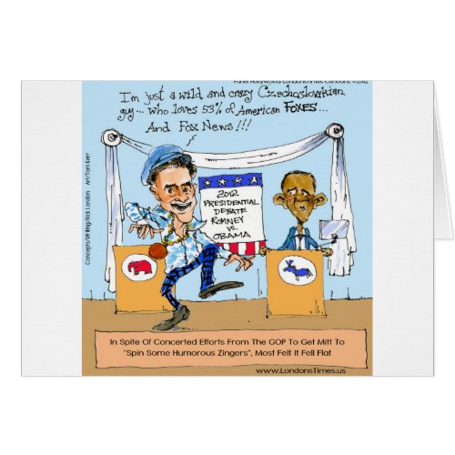 Romney Tries Zingers on Obama Funny Gifts  Cards