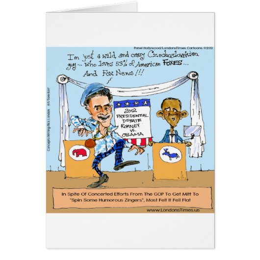 Romney Tries Zingers on Obama Funny Gifts & Cards (Front)