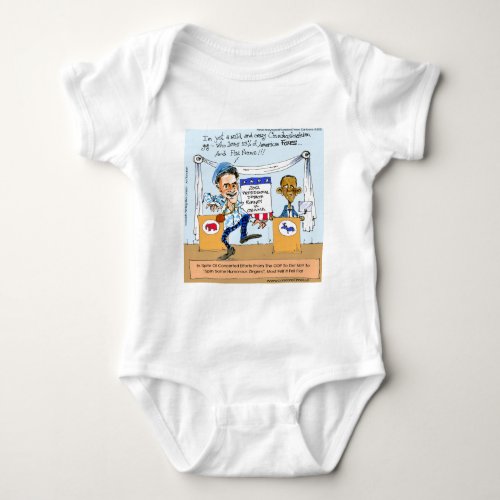 Romney Tries Zingers on Obama Funny Gifts  Cards Baby Bodysuit