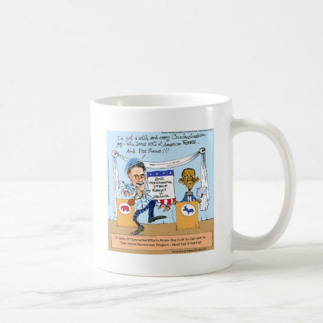 Romney Tries Zingers on Obama Funny Gifts & Cards Coffee Mug (Right)