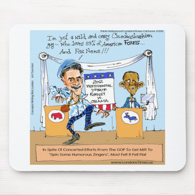 Romney Tries Zingers on Obama Funny Gifts & Cards Mouse Pad (Front)