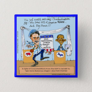 Romney Tries Zingers on Obama Funny Gifts & Cards Pinback Button