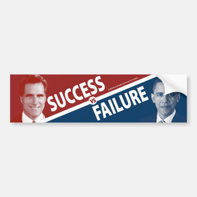 Romney Vs. Obama - Success Vs. Failure Bumper Sticker (Front)
