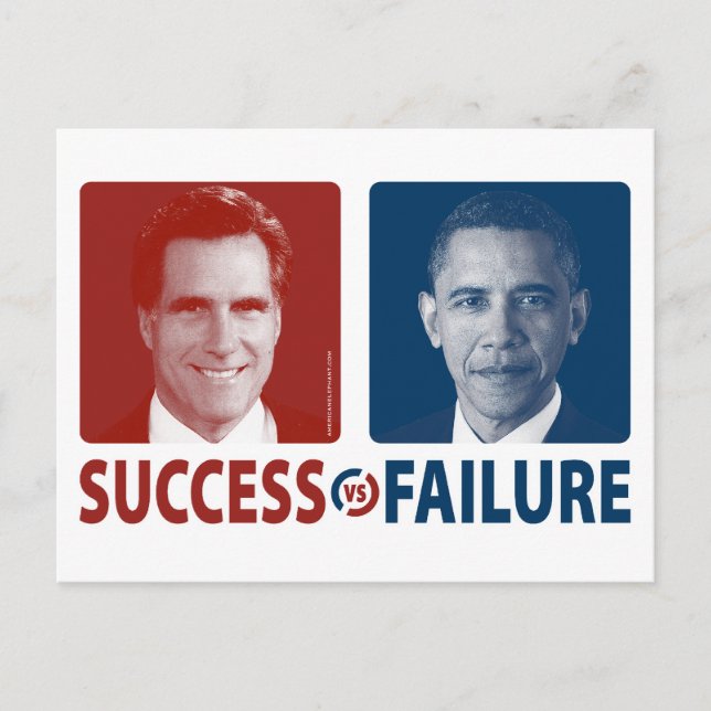 Romney Vs. Obama - Success Vs. Failure Postcard (Front)