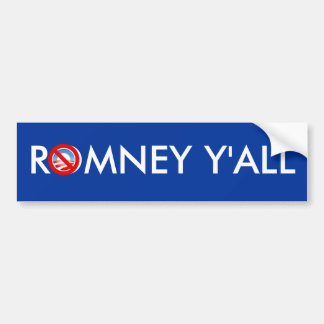 ROMNEY Y'ALL BUMPER STICKER
