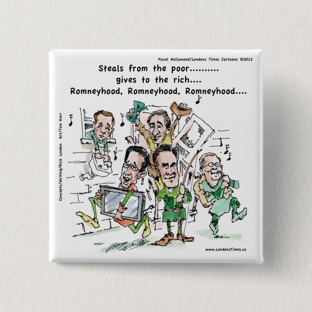 RomneyHood Funny Gifts Mugs Tees Cards Etc. Button (Front)