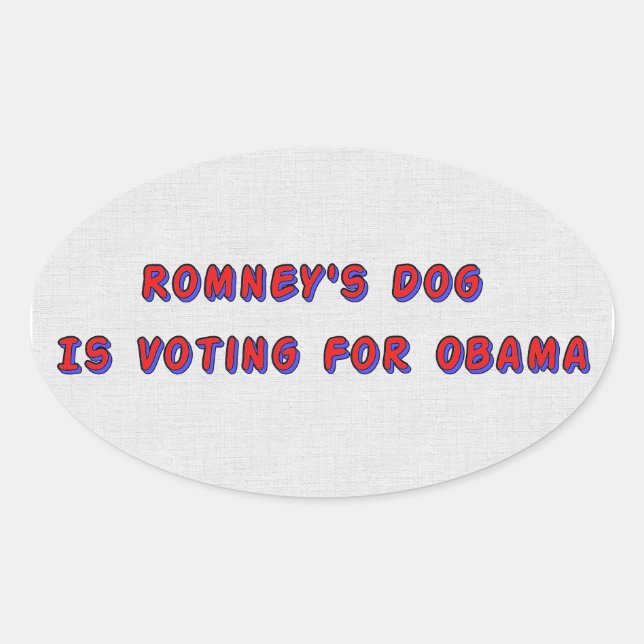Romney's Dog Oval Sticker (Front)