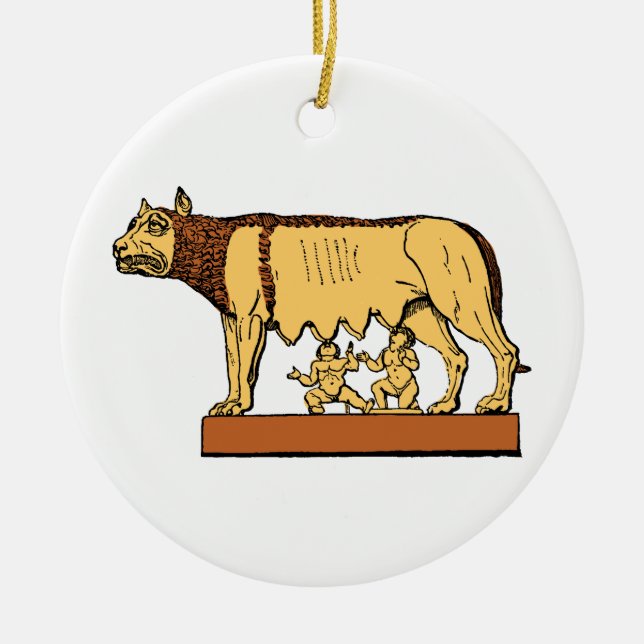 Romulus and Remus Ceramic Ornament (Front)