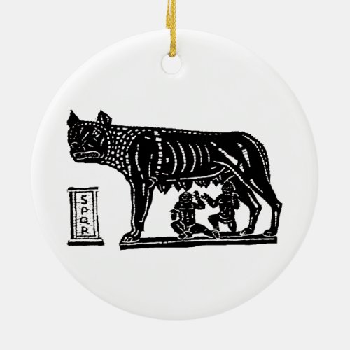 Romulus and Remus Roman Mythology Ceramic Ornament